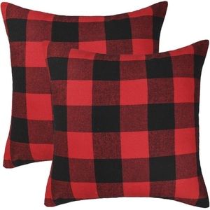 2pk 20x20 Black and Red Pillow Covers